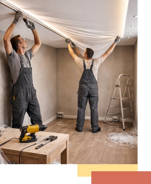 Монтаж натяжного потолка с подсветкой в Сызрани цена и сроки