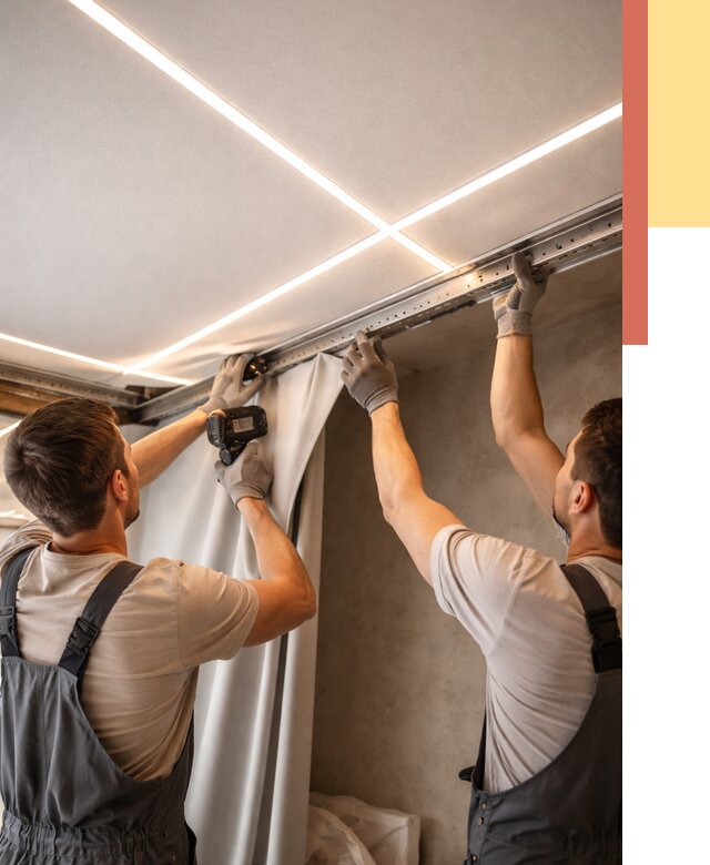 Монтаж натяжного потолка со световыми линиями в Сызрани от 1216 руб. | ОТДЕЛОЧНИК-Сзр