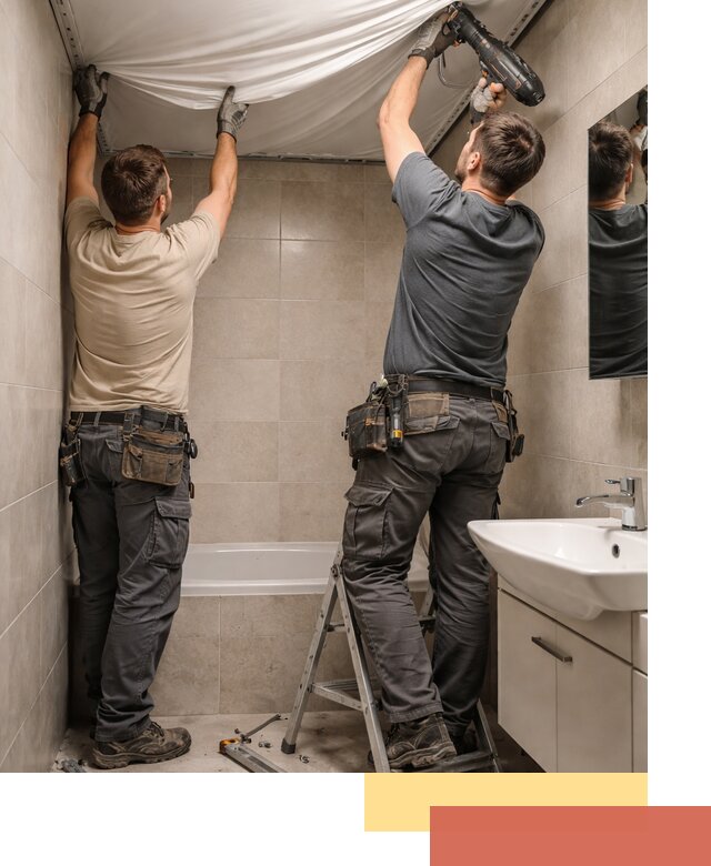 Монтаж натяжного потолка в ванной в Сызрани быстро и качественно