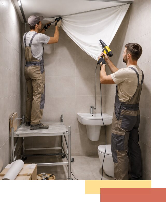 Монтаж натяжного потолка в санузле в Сызрани