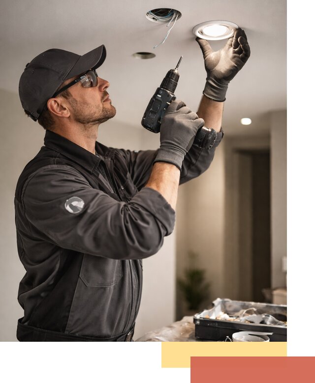 Установка точечных светильников в натяжной потолок в Сызрани