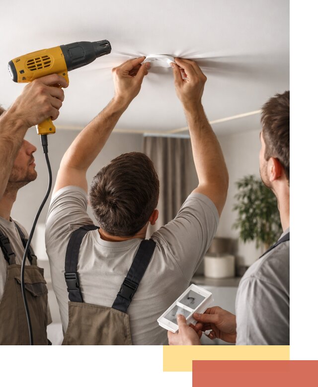 Ремонт прокола полотна натяжного потолка в Сызрани