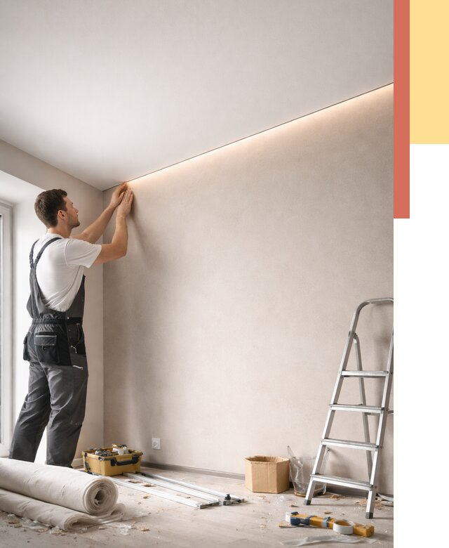 Теневые натяжные потолки в Сызрани от 8307 руб. под ключ | ОТДЕЛОЧНИК-Сзр