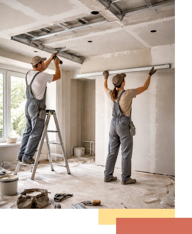 Монтаж многоуровневого потолка из гипсокартона в Сызрани