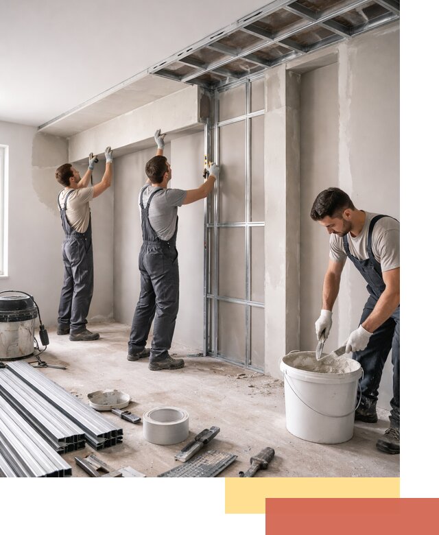 Монтаж потолка из гипсокартона с нишей в Сызрани