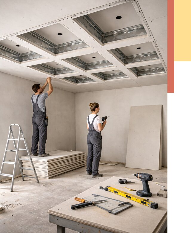 Кессонный потолок из гипсокартона в Сызрани от 1874 руб. — монтаж и под ключ | ОТДЕЛОЧНИК-Сзр