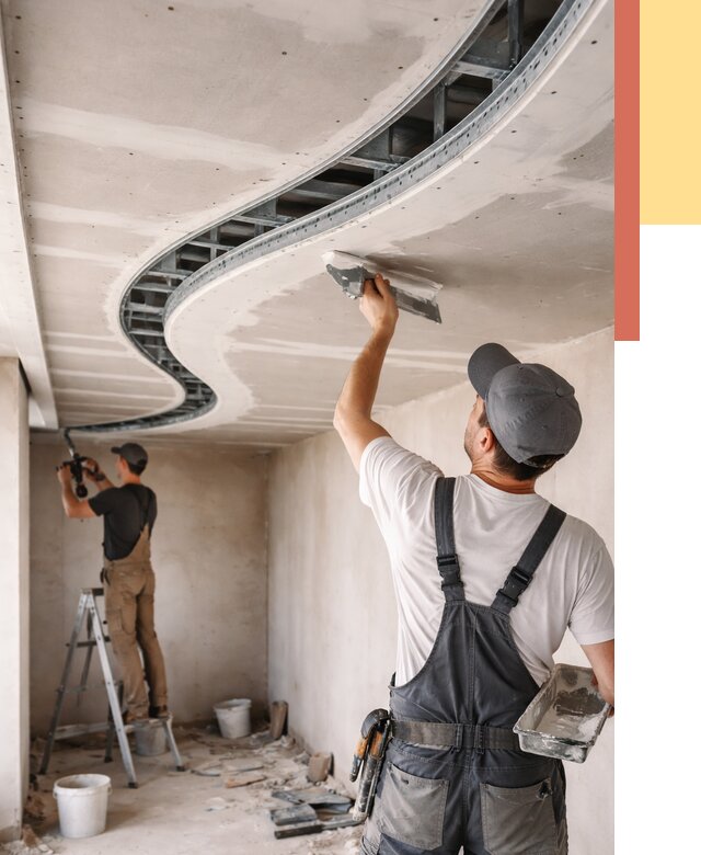 Криволинейный потолок из гипсокартона в Сызрани от 2127 руб./м2 | ОТДЕЛОЧНИК-Сзр