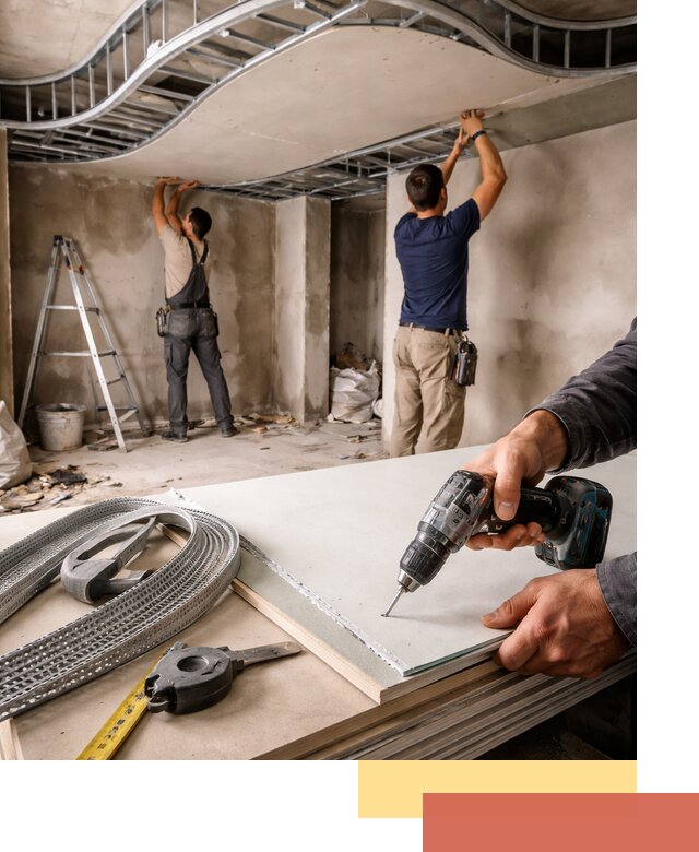 Криволинейный потолок из гипсокартона в Сызрани — монтаж и отделка