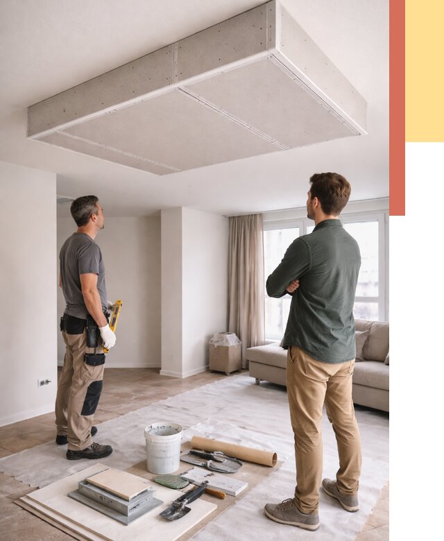 Короб на потолке из гипсокартона в Сызрани от 2229 руб. — монтаж и услуги под ключ | ОТДЕЛОЧНИК-Сзр