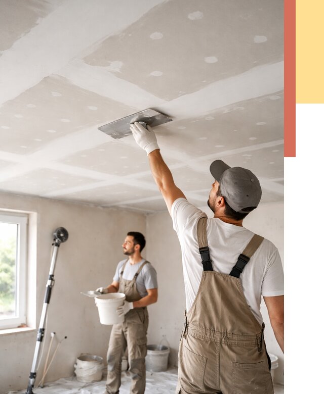 Шпаклевка потолка из гипсокартона в Сызрани от 3242 руб./м2 — услуги под ключ | ОТДЕЛОЧНИК-Сзр