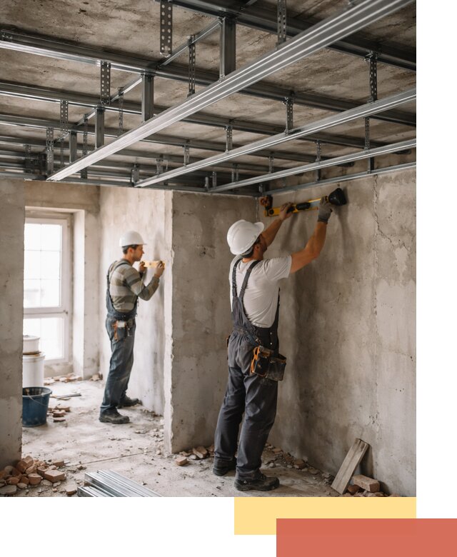 Монтаж каркаса потолка из профильного профиля в Сызрани