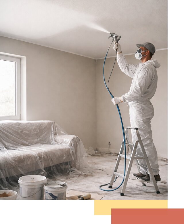 Покраска потолка краскопультом в Сызрани быстро и качественно