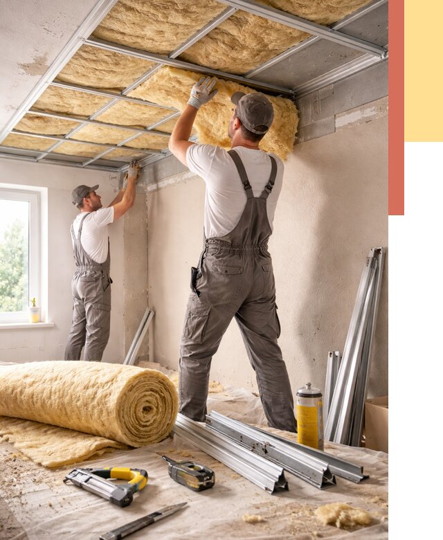 Утепление потолка в Сызрани от 7294 руб/м2 — недорого, быстро, под ключ | ОТДЕЛОЧНИК-Сзр